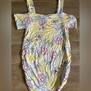 Yellow Floral Motherhood Maternity tank